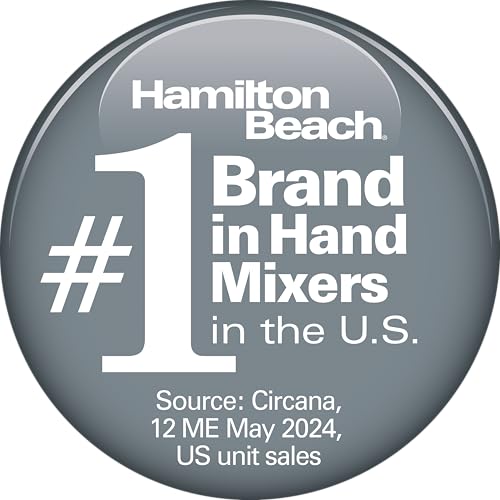 Hamilton Beach Power Deluxe 6-Speed Electric Hand Mixer with Snap-On Storage Case, QuickBurst, Beaters, Whisk, Powerful 250 Watt Motor, Bowl Rest, Black (62692)