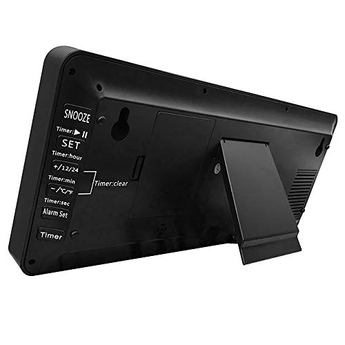 TXL 15.4" Jumbo Digital Alarm Clock Extra Large LCD Display 4.4" Bold Font Calendar Temperature Count-Up Countdown Timer, Battery Operate Office Kitchen School Warehouse Gym Wall/Desk,Black - Thumbnail 6