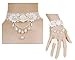 LEFINIS White Flower Beads Pendant Popular Girl Gothic Lolita Braided White Lace Choker Necklace Bracelet Set