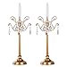 Amalfi Décor Tiffany 2-Piece Vintage Gold Metal Candelabra Set, Votive Candle Taper Candlestick Holder Accent Stand