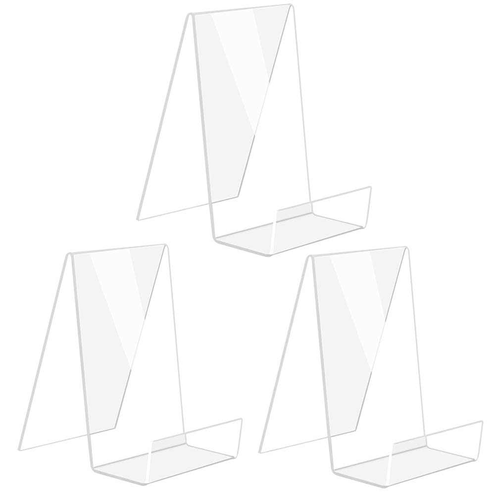 3-Piece Clear Acrylic Storage Rack - Book & Display Stand, Transparent Plastic for Books & Notebooks