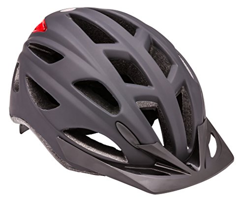 Schwinn Beam LED Lighted Bike Helmet with Reflective Design for Adults, 360 Degree Comfort System, Dial-Fit Adjustment, Removable Visor, Fits Head Circumferences 22.88-24.5 Inches