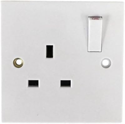 eMarkooz Single Switched Socket Wall 1 Gang Plug BS1363 13 Amp White