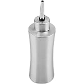 GLOGLOW Oil Bottle, 250ml Stainless Steel Olive Oil Dispenser Bottle Cooking Oil Dispenser Bottle Oil Cruet Soy Sauce Container Bottle for Kitchen and BBQ(A)