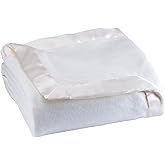OakRidge Satin Fleece Blanket, Full/Queen, Twin or King Size – 100% Polyester Lightweight Fabric and Cozy Satin Binding Edges in Tightly Folding Travel Blanket, White