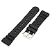 PerFit Flat Vent Diver Watch Band + Spring Bars, Premium PU Rubber and Stainless Steel Buckle, Seiko GL831 Z22F Style(18mm,20mm,22mm), Black, 22mm