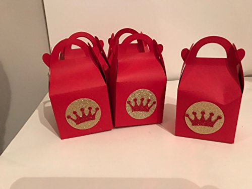 Royal Baby Shower Treat Boxes Gable Boxes Red And Gold Favors