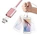 AGM Detachable Magnetic Adapter Micro USB 3.3ft High Speed Charging Cable with LED Indicator for Android Samsung HTC LG Motorola (Rose Gold)