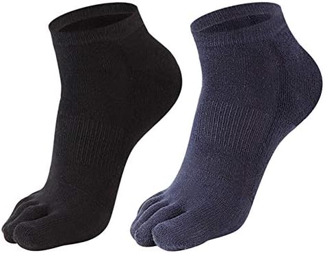 Toe Socks Five Finger Athletic Running Socks Crew Cotton for Men Women 4 Pack By Meaiguo