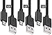 USB to Micro USB Cable Charger Pack 2 Extra Long 10FT Android Charger Fast Charge, Power Cord for Samsung Tablet Charger/Galaxy S7 S6 Edge/S5/LG Phone, High Speed Charging Cables for PS4/Kindle-Black