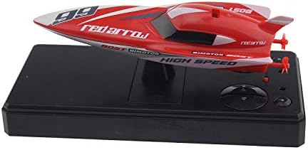 Escomdp 4CH 2.4G Rechargeable Remote Control Boat Water Toy RC Speedboat Speed Racing Ship Kids Toy (No Antenna Required) (Red)