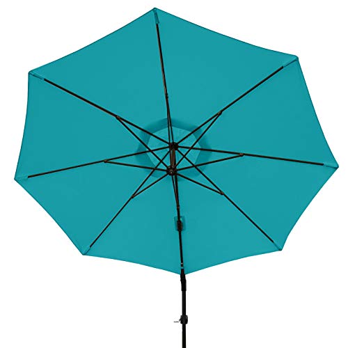 Mendler Gastronomie-Ampelschirm HWC-A39, Sonnenschirm, schwenkbar drehbar Ø 3,5m Polyester/Alu 34kg - türkis ohne… – Bild 4