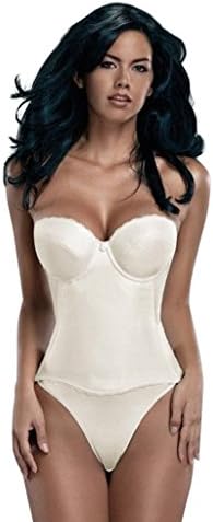 Flattering Me Low-Back Longline Bridal Bra Bustier 728, Ivory, 36A