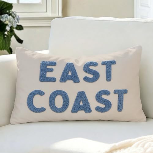 Wheatwin Blue Coastal Tufted Pillow Cover