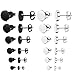 Jstyle Stainless Steel Mens Womens Stud Earrings Pierced Tunnel Black 3-8mm 12 Pairs