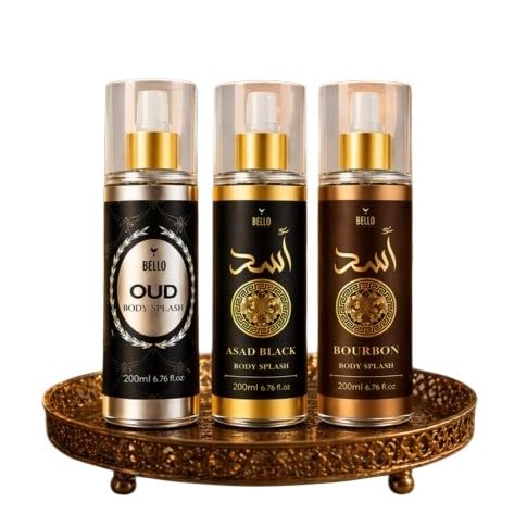 Kit Body Splash Árabe Oud, Asad e Bourbon Masculino