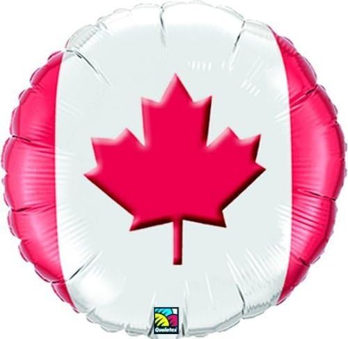 18" Canada Maple Leaf Flag Mylar Foil Balloon