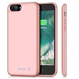 Battery Case for iPhone 8Plus/ 7Plus 8500mAh Upgraded Protective Rechargeable Extended Battery Pack for iPhone 7Plus Charging Case for Apple iPhone 8Plus Portable Power Bank (5.5 inch)-Rose Gold