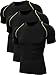 Neleus Men's Running Compression Shirts,5013,3 Pack,Black,L,EU XL