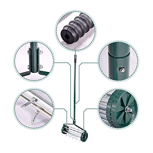 Garden Lawn Aerator Manual Roller Rolling Lawn Garden Spike Lawn Aerator Gardening Tool for