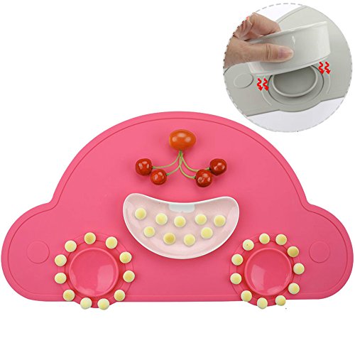 Childrens Placemats,Silicone Suction NonSlip Baby Eating Mat with Food