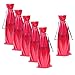 10pcs Satin Red Wine Bags with Drawstrings,Perfect for Travel, Wedding, Birthday, Housewarming and Dinner Party Giving(15
