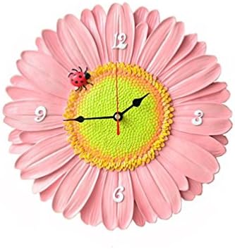 Living Room Wall Clocks Creative Clock Modern Design Resin Flower Pink Clock (Size 12.79 inch x 12.79 inch)