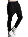 uxcell Men's Running Jogger Pants Basic Training Drawstring Sweatpants Trousers with Pockets Black 32-34