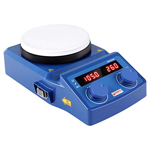 Four E's 5 Inch LED Digital Hotplate Magnetic Stirrer with Ceramic Coated Plate 100-1500RPM,5L, 600W for Scientific Laboratory - US Plug - Thumbnail 7