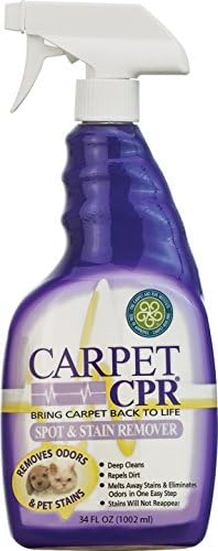CPR Cleaning Products Carpet CPR 34oz Bottle – Spot Treatment &amp; Dirt Repellent for High Traffic Areas and Your Toughest Stains – Treats Spots, Deep Cleans &amp; Repels Dirt in Minutes