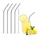 Reusable Drinking Straws,Set of 4,Stainless Steel Straws -Cleaing Brush Included (Basic pack)