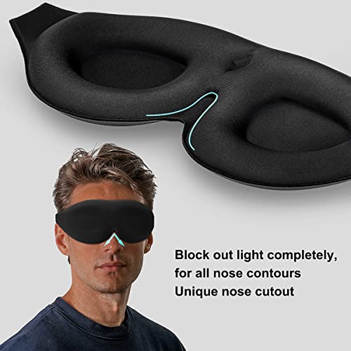100 Blackout Sleep Mask Most Comfortable Contoured Eye Cups and Nose