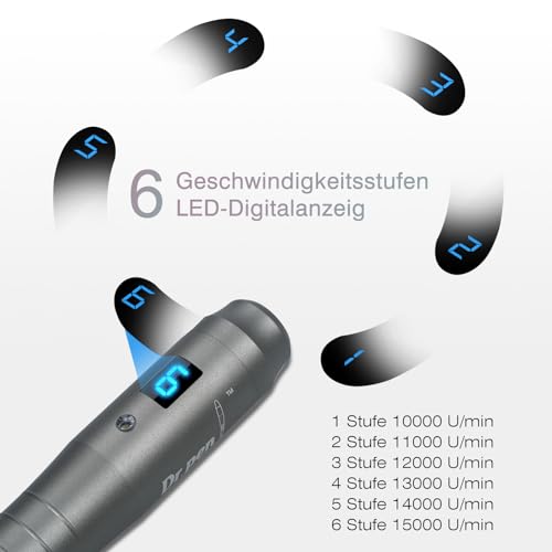 Dr. pen M8 Microneedling Pen, Professional Skin Care at Home with 8 Sterile Cartridges, 6 Adjustable Intensity Levels & 0-2.5 mm Settings, Anti-Ageing, Wrinkle Reduction, Acne Scars Elimination