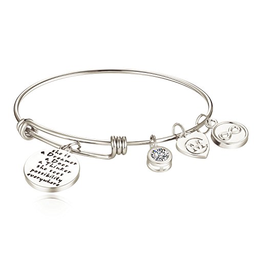Charmire"A true friendship is a journey without an end" Womens Charm Bangle Bracelet Jewelry Gifts