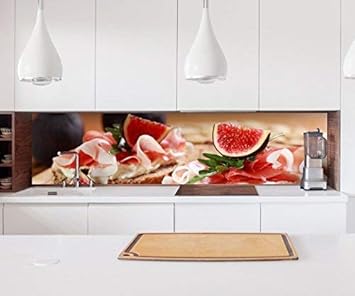 Aufkleber Küchenrückwand Frühstück Schinken Sandwich Feige Brott Küche Folie selbstklebend Dekofolie Fliesen Möbelfolie Sprit
