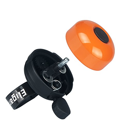 Eligara Bicycle Bell by Aluminum Alloy Bike Bell with Loud, Long, Crisp Sound for Mountain Road Electric Bike Cycle Scooter Ebike Cruiser Tricycle MTB BMX (Orange) - Thumbnail 2