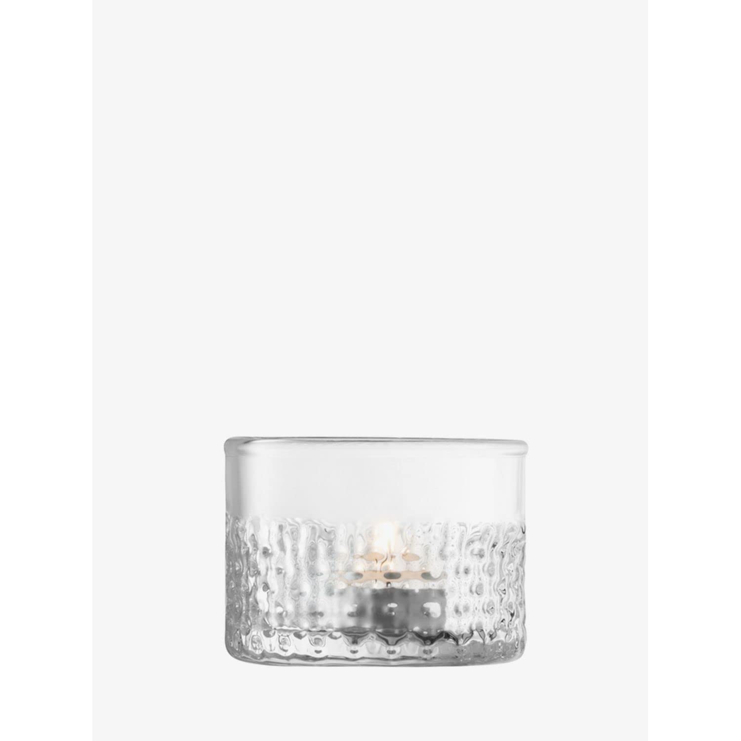 LSA International Wicker Tealight Holder H6.5cm Clear| 1 Unit | Mouthblown & Handmade Glass | WR09