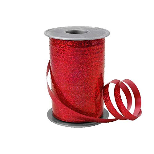 Präsent - Holly Curling Ribbon Red 200-M-roll 10 mm Width