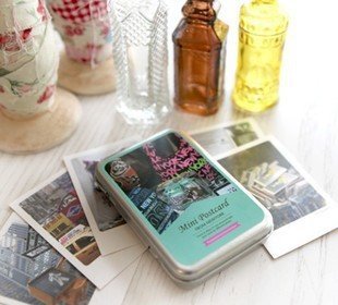 New York Postcards Photo Mini Postcards, 40 Sheets With Iron Box