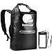 22L Waterproof Backpack Dry Bag, Hallomall Heavy Duty Double Strap Sack with Side Mesh/ Zipper Pocket and Phone Case, Drybag for Swimming, Boating, Sailing, Kayaking, Snowboarding