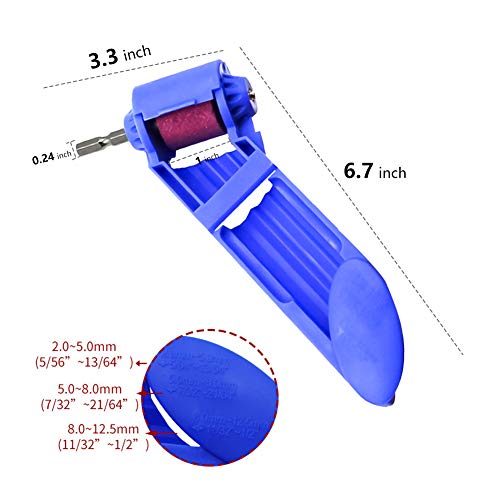 Drill Bit Sharpening Tool, Portable Drill Bit Grinder, Iron-Based Bit for Grinding, 2-12.5mm Drill Bit Sharpener, with Wrench and Grinding Wheel (2 Pack)