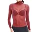 Lupo Women's Second Skin Long Sleeve Turtle Neck Sheer Top, One-Size Antarctic White