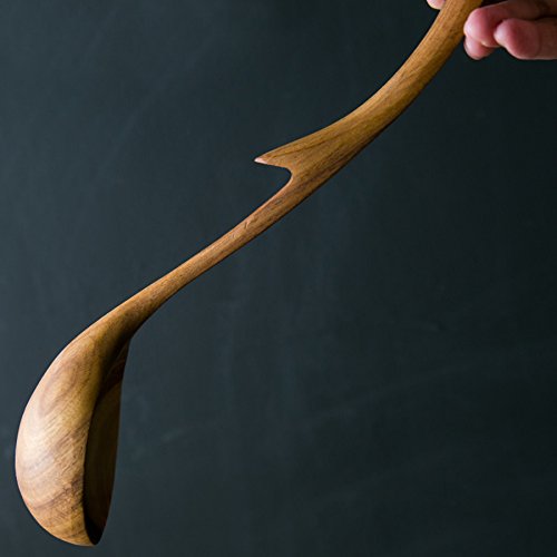 UBae Classic Wooden Kitchen Soup Ladle Natural Acacia Wooden Spoon Kitchen Utensil Spoon (3pcs Set)