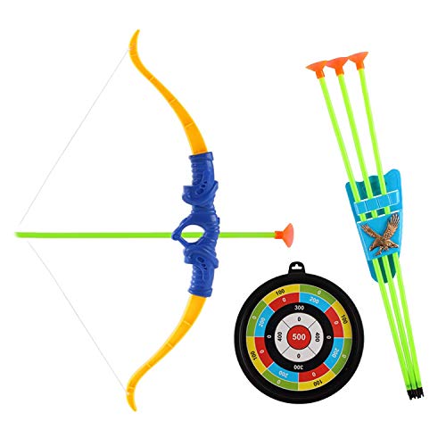 Gosear Bow Set for Kids, Boys Bow Toy Simulation Archery Bow Toy Set with Suction Arrow Target Quiver Bow for Boys Kids Children Random Color