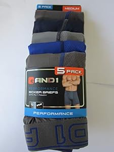 Image of AND 1 5pk Medium Performance with Fly Pouch (Blue-Grey)