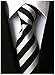 Secdtie Men's Classic Striped Black And White Woven Silk Tie Microfiber Necktie