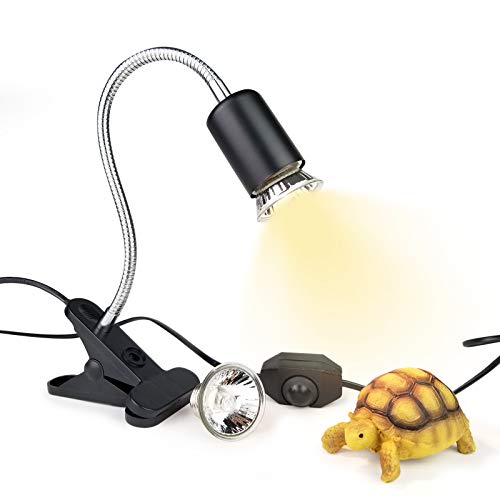 Heat Lamp for Reptiles Turtle with 25W/50W UVB UVA Bulb with Adjustable