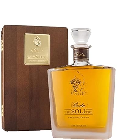 Grappa Berta TRE SOLI TRE - 43 % vol Alk. - 700 ml mit Holzkiste
