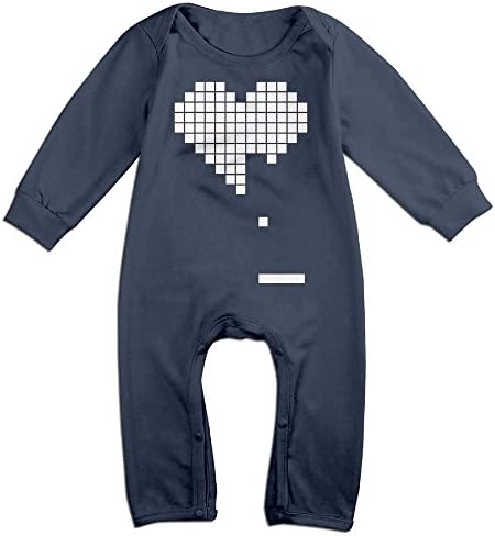 Hatted Cat Pixel Heart Patterns Graphic Desgin Cute Unisex Long Sleeve Climb Jumpsuit One-Piece Garment For Children