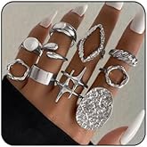 Systechy Gold Stackable Knuckle Rings Set for Women Adjustable Round Dome Signet Rings Set Geometry Irregular Statement RingsPack Chunky Knuckle Ring Statement Stacking Womens Ring Jewelry